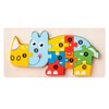 6Pcs Wooden Animal Matching 3D Puzzle Educational Interesting Animal Matching