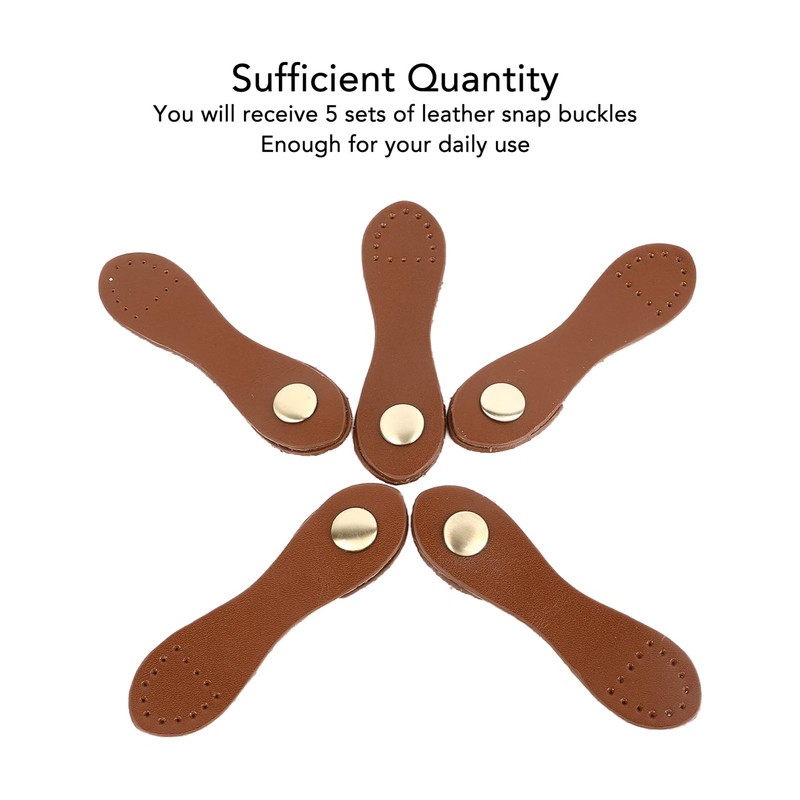 5 Set Leather Snap Buckles Soft Wearable DIY Sewing Leather