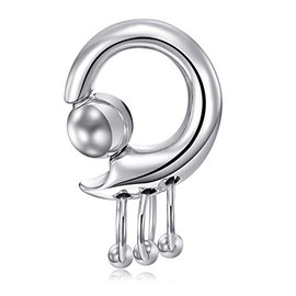 VCMART Captive Bead Rings Spring Action CBR Monster Screwball Rings 0G 18mm Surgical Stainless Steel Pierced Body Jewelry Sold Individually