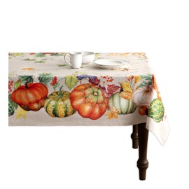 Maison d' Hermine Christmas Joy 100% Cotton Tablecloth for Kitchen Dinning Tabletop Decoration Parties Weddings Autumn/Winter (Rectangle, 140 cm x 230 cm)