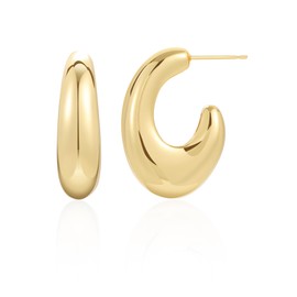 Secroma Drop Earrings - 18K Gold-Plated Earrings, Hollow Open Hypoallergenic Hoop Earrings, Gold, Fashion Earrings for Women, One size, Brass, No Gemstone