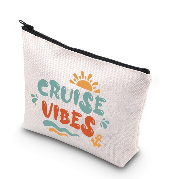 VAMSII Cruise Vibes Cosmetic Bag Beach Trip Cruise Vibes Family