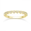 Titaniumcentral Women's Gold Silver 925 14K Gold-Plated Slim Front Ring