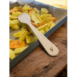 efo Wooden Spatulas for Cooking Set - Wood Spoons - Fish Egg Wok Slotted Spatula - Food Turner - Kitchen Essentials for Mixing Stirring - Housewarming Gift - Kitchen Cooking Utensils Set of 4