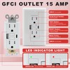 Delgada GFCI Outlet with USB Ports 15 Amp Electrical Outlet