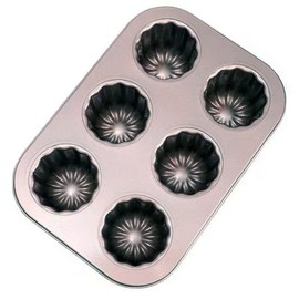 Cannele Mould Nonstick Cupcake Muffin Molds Golden Canneles Tin Baking Pan Bakeware Carbon Steel 6-Cavity