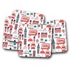 4 Set - London Pattern Coaster - Red Bus Big
