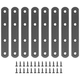 PATIKIL Stainless Steel Corner Braces 5 x 0.79 Inch,8 Pieces L Bracket Joint Right Angle Support Bracket L Shaped Corner Fasteners with Screws for Shelves, Black