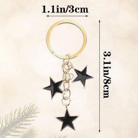 Star Keychain Women's Stars Bag Charms Cute Enameled Keychain Keyring For Women Girls Aesthetic Accessories Stainless Steel Key Ring Purse Handbag Backpack Bag Charms Car Holder Kawaii Aesthetic Gifts