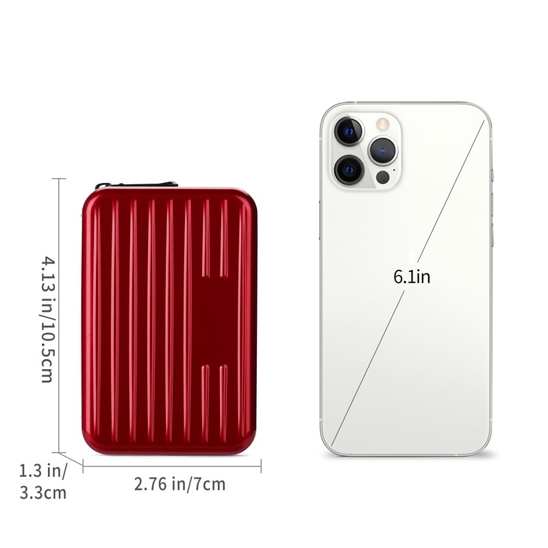 LOUEBICA Credit Cards Holder for Women RFID Blocking Aluminum Zipper