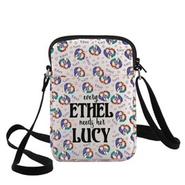 G2TUP Lucy & Ethel Fans Crossbody Bag, Multicolor, 5.7 Inches, Women's Unisex, Rectangular Sling Handbag with 3D Printed Theme, Canvas Material, 2L Capacity, Zipper Closure, All Seasons