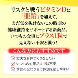 Yamada Apiary Vitamin D + Zinc, 30 Capsules, Bag Supplement, Health Maintenance, Vitamin A, B6 C