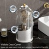 Wekity Toothbrush Holder with Sliding Lid, 360° Rotating Makeup Brush