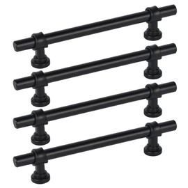 TopHomer 128 mm Wardrobe Door Handle, 4 Pieces Stylish Kitchen Cabinet Handles, Furniture and Wardrobe Drawer Handles, Cabinet Door Handles for Kitchen Dressers, Drawers and Bathrooms