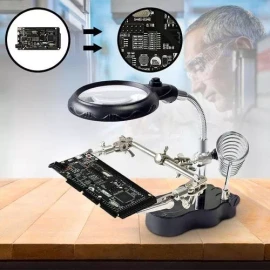 Lupa Con Led Pinza Base Para Cautín Reparacion Electrónicos