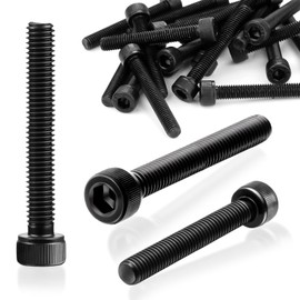 SWTYExt Pack of 40 Allen Screws M5 x 45 mm Cylinder Screws with Hexagon Socket DIN 912 Carbon Steel Screws Full Thread Hex Screws Black Allen Screws for Repair Tool Accessories