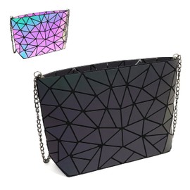 CAFINY Geometric Purse for Women Geometric Luminous Purses and Handbags Geometric Bags and Holographic Crossbody Bag, Cb-06, Fashion