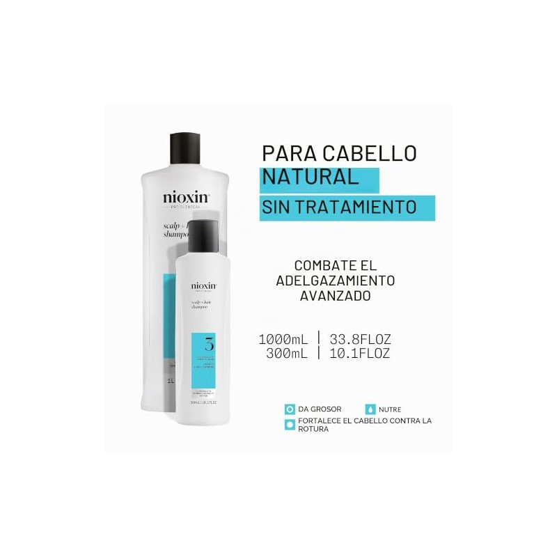 Nioxin - Sistema 3 - Champú Fortalecedor - Para Cabello
