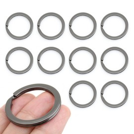 CRAFTMEMORE Key Rings Quality Keychain Rings Metal Flat Split Rings for Car Keys Attachment DIY Leathercraft 10pcs VTKR (1" (25mm) KR34, Gunmetal)