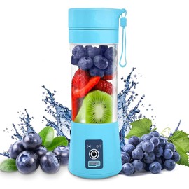 Portable Blender, Smoothie Blender, Blender for Shakes and Smoothies,Upgrade The 6-Blades Mini Blender with USB Interface, Blue Portable Blender for Household