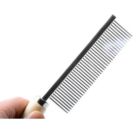 Dreamxue Pet Grooming Comb for Long Haired Cats & Dogs - Stainless Steel Pin Teeth Wooden Handle Fur Hair Brush - Removes & Prevents Matted Fur