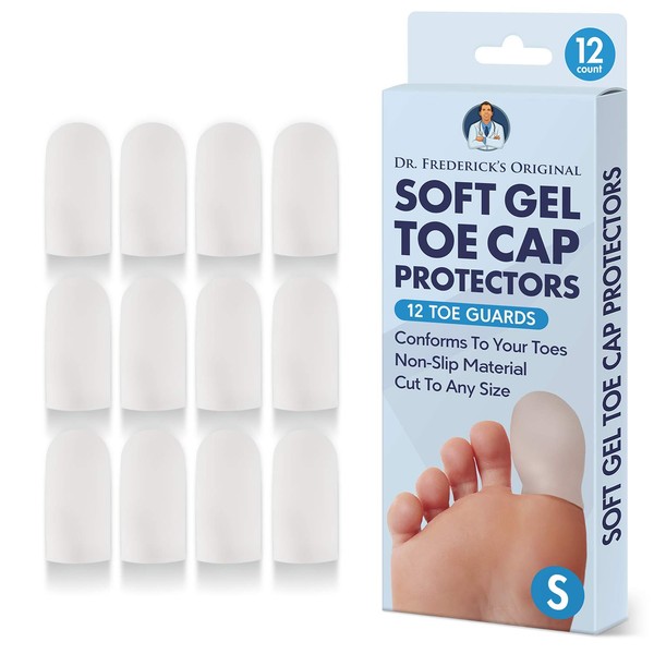 Dr. Frederick's Original Soft Gel Toe Protectors - 12 Pieces - Cushioning Toe Caps - Small