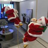 Climbing Santa with Music, Electric Santa Climbing Rope Battery Operated