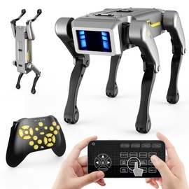 Petma Smart Robot Dog for Kids, AI Programmable STEM Toy with 25+ Actions and Voice/Remote/App Control, Rechargeable Electronic Pet Gift for Boys & Girls Ages 6+(iOS & Android (Grey)