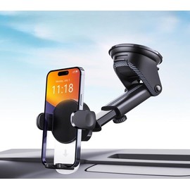 Universal Car Phone Holder Strongest Suction Cup Base 360° Temperature Resistant Rotation Telescopic Adjustable Arm Adjustable Car Phone Mount for All Smartphones All cars 2025