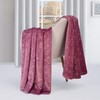 SUPERIOR 100% Fleece Metallic Polka Dot Print Twin Blanket, Mauve,