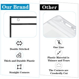 30 Pack Horizontal Job Ticket Holders 8.5"x11", Landscape Plastic Document Holder, Heavy Duty Clear Document Protector Sleeves for Shop, Office & Classroom Reusable Work Order Plastic Sleeves