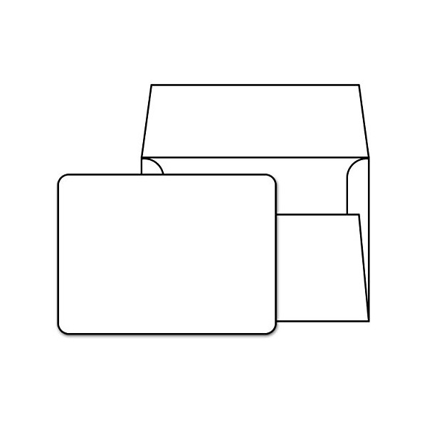White Heavy Blank Note Cards with Rounded Corners and Envelopes