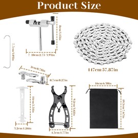 YANGUN Bike Chain, Bicycle Chain, 6/7/8 Speed Chain for Road Mountain Racing Cycling, Includes Link Plier, Cutter & Inspection Gauge(1/2 x 3/32 inch 116 Links)