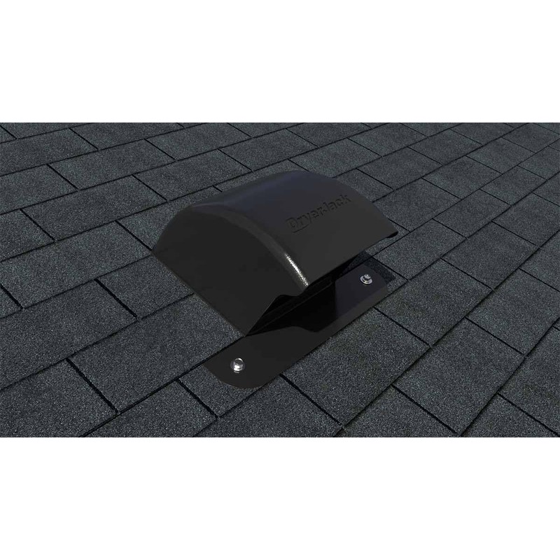 InOvate DryerJack Low Profile Roof Vent with Roof Neck (Black)