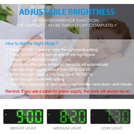 Reloj despertador digital, reloj LED para dormitorio, reloj electrónico de escritorio con pantalla de temperatura, brillo ajustable, control de voz, pantalla de 12/24 horas para el hogar, dormitorio, oficina