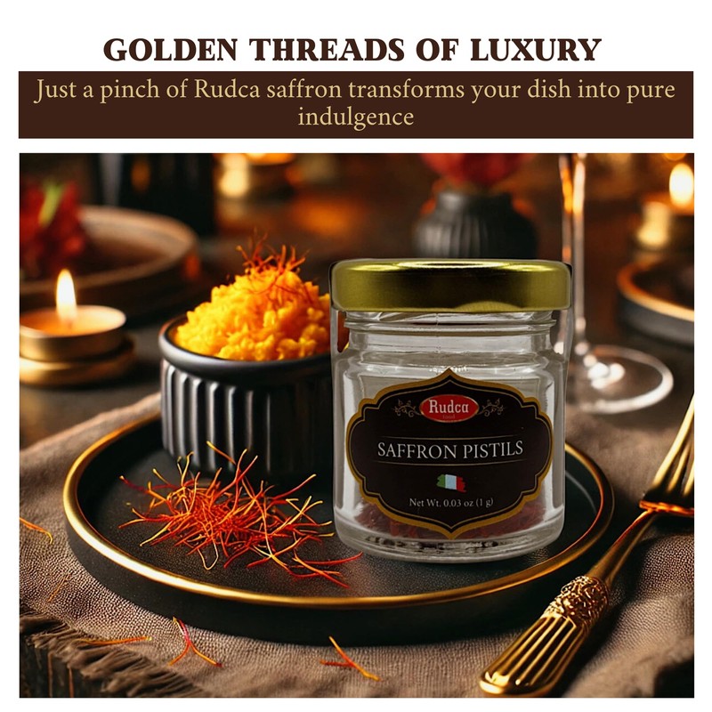 Rudca Food 100% Natural Saffron Pistils – Premium Dried Threads,