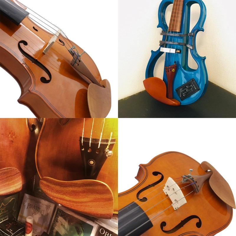 Dreld Violin Fitting Set Jujube Wood Violin Chin Pad/Tailpiece/Tail Rope/Pegs/End