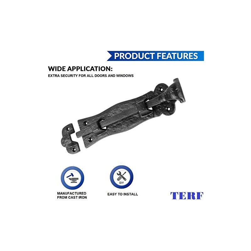 TERF® Heavy Duty Antique Black Door Bolt 125mm [5''] Surface