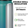Fanhaw 24 oz Insulated Stainless Steel Water Bottle with Anti-Dust
