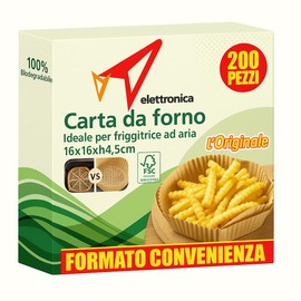 Square Baking Parchment Paper 16 x 16 x 4.5 cm Pack of 200 Non-Stick Heat Resistant Ideal for Ovens, Air Fryers and Baking