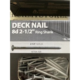 Huttig-Grip 4X 106 pcs Huttig-Grip 8d Wood Fence Deck Nails 2-1/2" Ring Shank, Galvanized