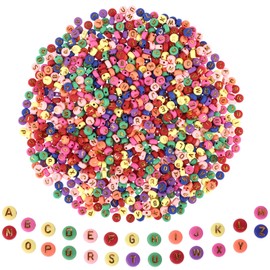 Abeillo Pack of 1000 Letter Beads Set, Colourful A-Z Letter Beads for Threading, 7 mm Round Acrylic Beads for Bracelets, Alphabet Beads, for DIY Bracelets, Necklaces, Earrings Making