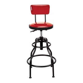 PITTSBURGH Shop Stool with Backrest, Mechanic Garage Stool -Workshop, Adjustable FREE SHIP