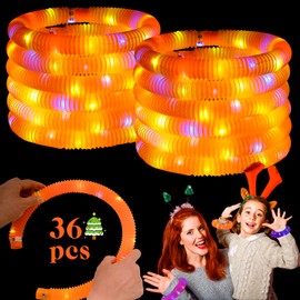 Orange 36 Pack Light Up Party Favors Supplies,Bulk Glow Sticks Bracelet,Necklace Accessories for Kids,Birthday Return Gifts Treats,Easter Basket Goodie Bag Stuffer Fillers for Boys Girls