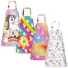 PLULON 4 Pcs Kids Aprons with Pockets Painting Apron for