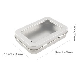 Vagocom 2Pack Portable Dental Floss Case with Transparent Window,Empty 3.4 * 2.3 * 0.7inch / 87x60x18mm Reusable Floss Holder,Dental Floss Dispenser for Travel, Hotel(Silver)