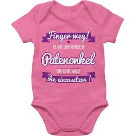Shirtracer - Baby Bodysuit Boy Girl - Ich habe einen verrückten Patenonkel Purple, 1 Pink