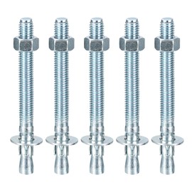 DTGN 1/2" x 5-1/2" Wedge Anchors - 5Pack - Good for Cement and Concrete Wall - Carbon Steel Zinc Plated Screw Bolt Nut Expansion Tube Fasteners
