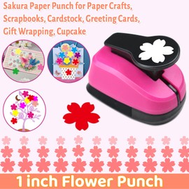 1 inch Flower Paper Punch Cherry Blossom Shape Hole Puncher Craft Punches Flower Punch for Scrapbook DIY Arts