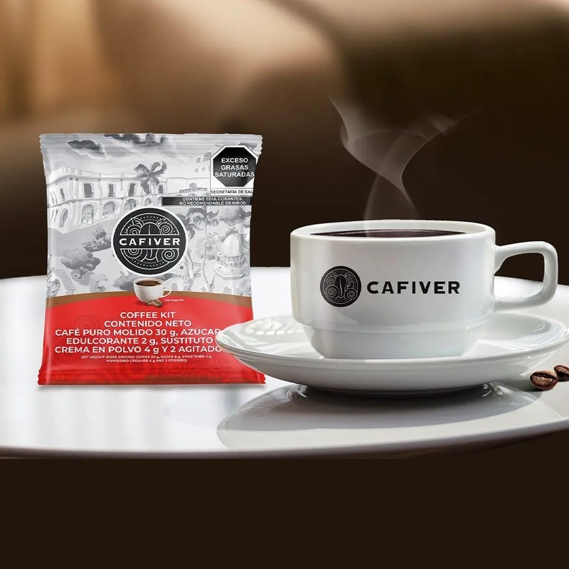 Café Cafiver Coffee Kit Hotelero, Airbnb (75 Piezas)